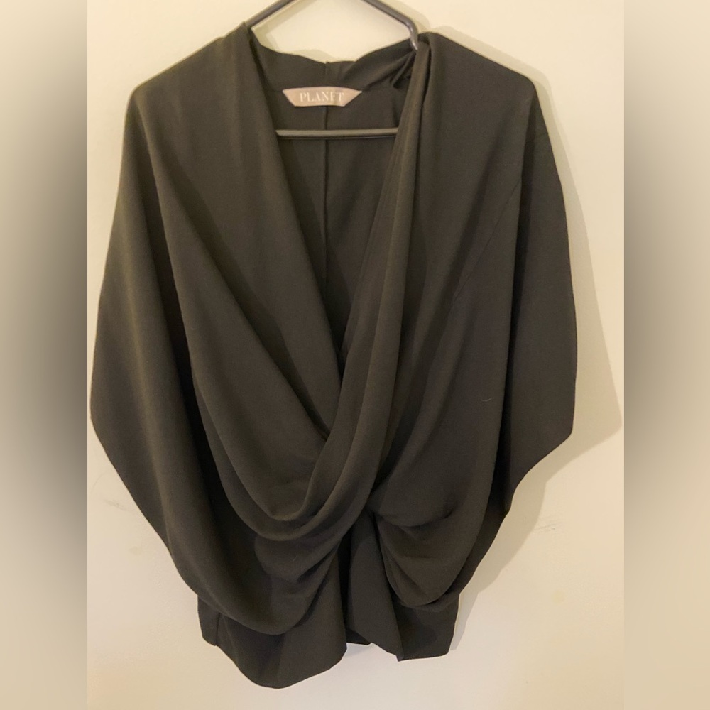 Chic Black Draped Blouse